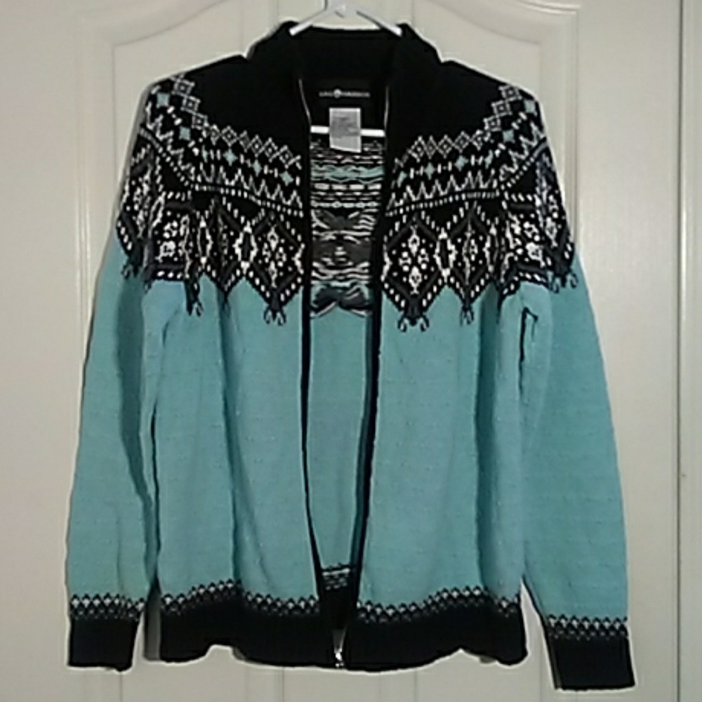 FINAL MARKDOWN Ladies' Sag Harbor Zip Front Cardigan Sweater sml - Picture 2 of 5